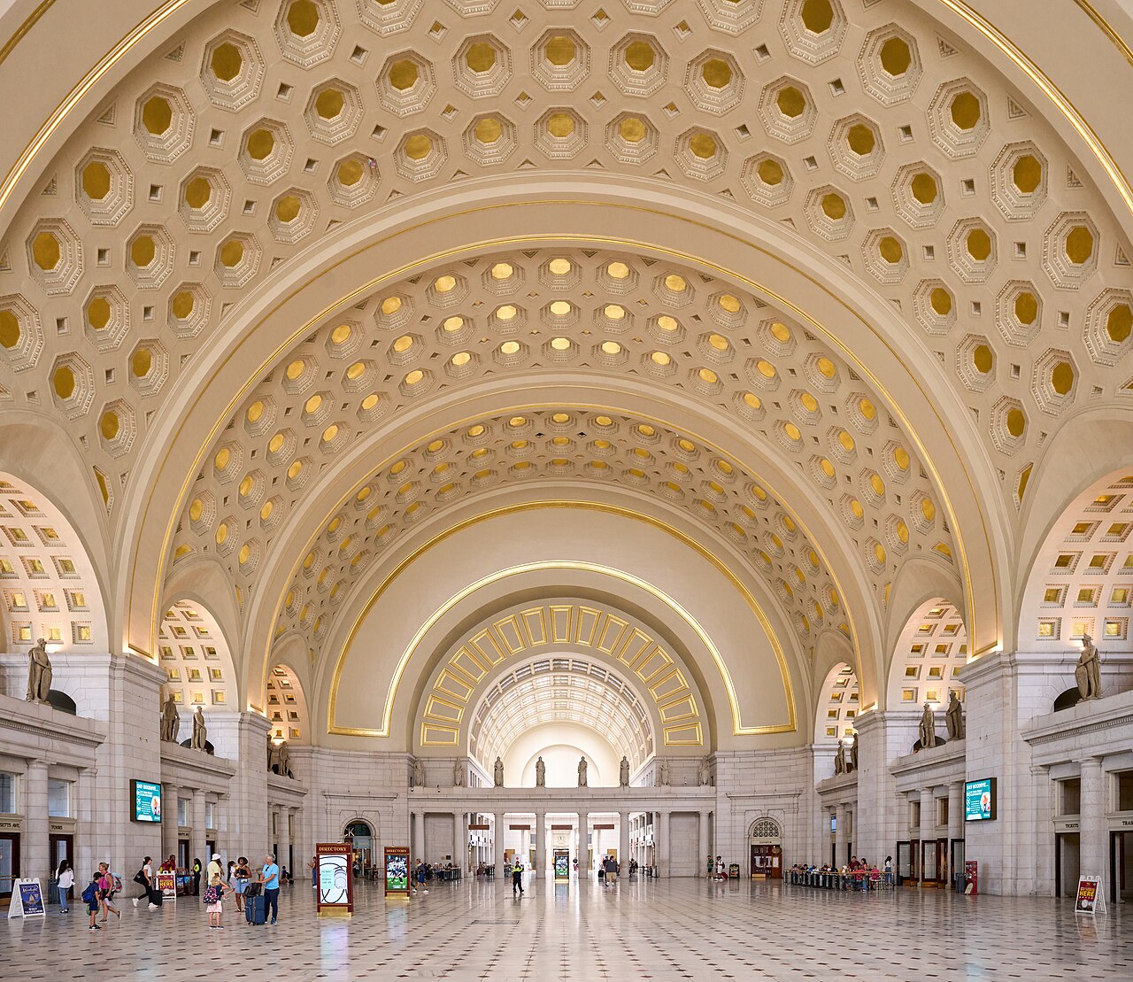 View of the Great Hall in Union Station, Washington, D.C., on June 16, 2024. Designed by Daniel Burnham and opened in 1907, Union Staion is the southern terminus of the Northeast Corridor, an electrif