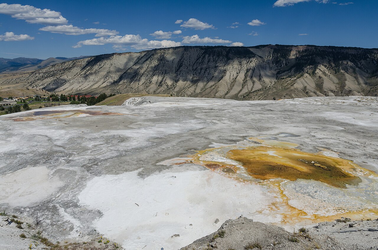 A part of the Mammoth Hot Springs in Yellowstone National Park
