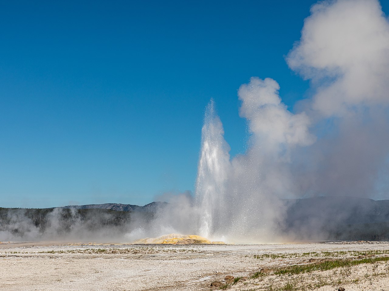 Clepsydra Geyser (Lower Geyser Basin) in the Yellowstone National Park, Wyoming, USAYellowstone National Park was founded on March 1, 1872, and is considered the world’s first national park. It is loc